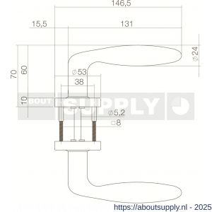 Intersteel Living 0587 deurkruk Jupiter op rozet verdekt diameter 53x10 mm RVS - S26000475 - afbeelding 2