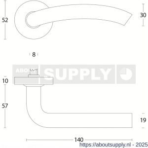 Intersteel 0616 deurkruk Lisa op rozet verdekt diameter 53x10 mm RVS - S26000493 - afbeelding 2