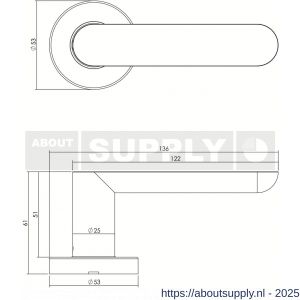 Intersteel Living 0643 deurkruk Strak elegant op rozet verdekt diameter 53x10 mm RVS - S26000514 - afbeelding 2