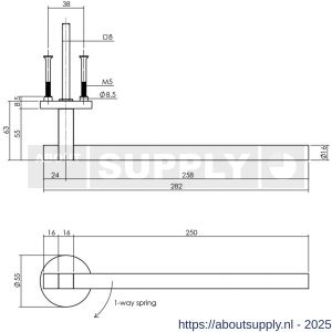Intersteel 0719 deurkruk gatdeel rechts Shiraat by Grand en Johnson op rozet verdekt diameter 55x8 mm RVS - S26011291 - afbeelding 2