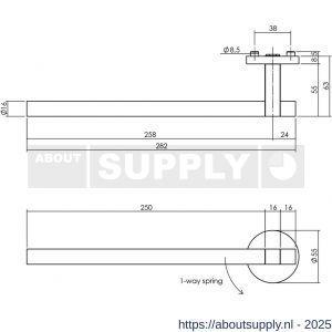 Intersteel 0719 deurkruk gatdeel links Shiraat by Grand en Johnson op rozet met schroefgaten diameter 55x8 mm RVS - S26011294 - afbeelding 2