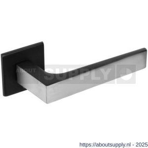 Intersteel Exclusives 0723 deurkruk Moors No.1 met rozet verdekt 50x50x5 mm met nokken RVS-structuur zwart - S26008427 - afbeelding 1