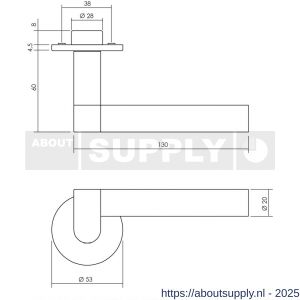 Intersteel Exclusives 0732 deurkruk Munnikhof Dock Black met rozet verdekt diameter 53x5 mm RVS - S26008436 - afbeelding 2