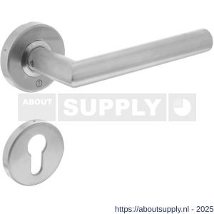 Intersteel 0763 deurkruk Jura brandvertragend 9 mm op rozet verdekt diameter 53x10 mm met nokken en cilinderrozetten RVS - S26005430 - afbeelding 1