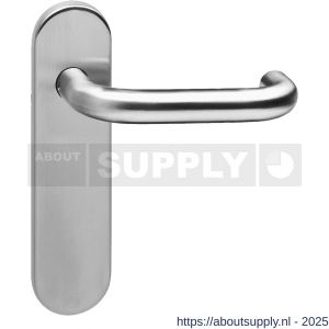 Intersteel Essentials 0775 deurkruk Rond brandvertragend met stift 9x9 mm op schild verdekt ovaal 176x46 mm blind RVS - S26000963 - afbeelding 1