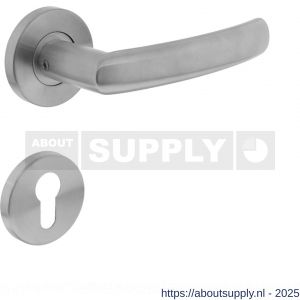 Intersteel 0906 deurkruk Blok op rozet verdekt diameter 55x8 mm met nokken en cilinderrozetten RVS - S26000573 - afbeelding 1
