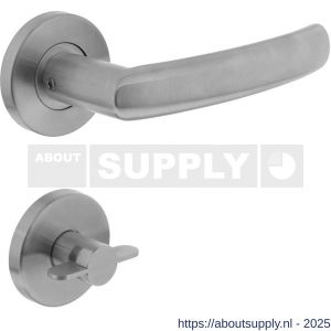 Intersteel 0906 deurkruk Blok op rozet verdekt diameter 55x8 mm met nokken en WC-sluiting met stift 8x8 mm RVS - S26005453 - afbeelding 1