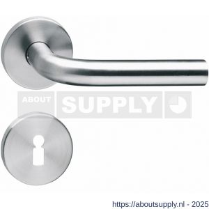 Intersteel 1010 deurkruk Recht op rozet verdekt diameter 55x8 mm met nokken en sleutelrozetten RVS - S26005469 - afbeelding 1