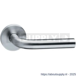 Intersteel 1010 deurkruk Recht op rozet verdekt diameter 55x8 mm met nokken en cilinderrozetten RVS - S26005470 - afbeelding 1