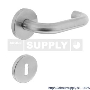 Intersteel 1011 deurkruk Rond op rozet verdekt diameter 55x8 mm met nokken en sleutelrozetten RVS - S26005477 - afbeelding 1