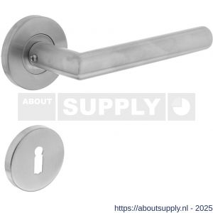 Intersteel 1012 deurkruk Jura op rozet verdekt diameter 55x8 mm met nokken en sleutelrozetten RVS - S26005485 - afbeelding 1