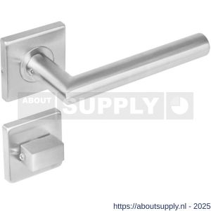 Intersteel 1242 deurkruk Jura op rozet verdekt 53x53x8 mm met nokken en WC-sluiting met stift 8x8 mm RVS - S26000521 - afbeelding 1