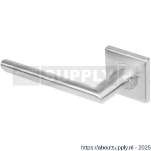 Intersteel 1243 deurkruk gatdeel links Ovaal-90 graden op rozet verdekt 53x53x8 mm met nokken RVS - S26000610 - afbeelding 1