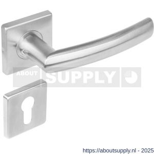 Intersteel 1248 deurkruk Blok op rozet verdekt 53x53x8 mm met nokken en cilinderrozetten RVS - S26008463 - afbeelding 1