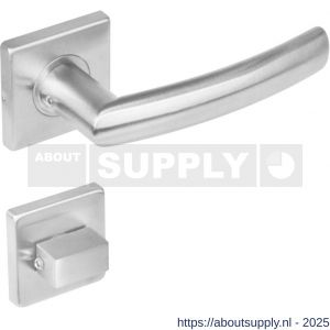 Intersteel 1248 deurkruk Blok op rozet verdekt 53x53x8 mm met nokken en WC-sluiting met stift 8x8 mm RVS - S26008465 - afbeelding 1