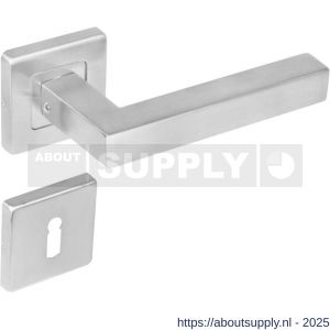Intersteel 1249 deurkruk Vierkant op rozet verdekt 53x53x8 mm met nokken en sleutelrozetten RVS - S26000531 - afbeelding 1