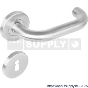 Intersteel 1271 deurkruk Rond op rozet verdekt diameter 53x8 mm met nokken en sleutelrozetten RVS - S26005570 - afbeelding 1