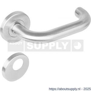 Intersteel 1271 deurkruk Rond op rozet verdekt diameter 53x8 mm met nokken en rondcilinderrozetten RVS - S26005572 - afbeelding 1