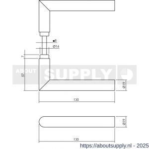 Intersteel 1272 deurkruk Jura met korte insert RVS - S26005577 - afbeelding 2