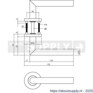 Intersteel Essentials 1272 deurkruk Jura op rozet verdekt diameter 53x8 mm met nokken EN 1906/4 RVS - S26005578 - afbeelding 2