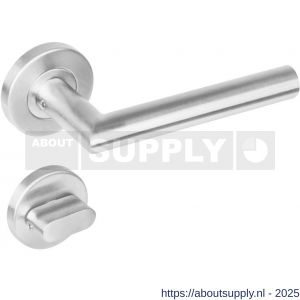 Intersteel 1272 deurkruk Jura op rozet verdekt diameter 53x8 mm met nokken en WC-sluiting met stift 7x7 mm RVS - S26005584 - afbeelding 1