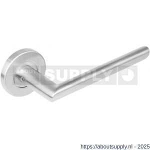 Intersteel 1273 deurkruk gatdeel rechts Ovaal-90 graden op rozet verdekt diameter 53x8 mm met nokken EN 1906/4 RVS - S26005589 - afbeelding 1