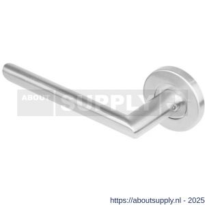 Intersteel 1273 deurkruk gatdeel links Ovaal-90 graden op rozet verdekt diameter 53x8 mm met nokken EN 1906/4 RVS - S26005590 - afbeelding 1