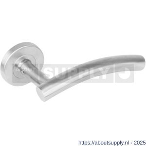 Intersteel 1274 deurkruk gatdeel rechts Gebogen op rozet verdekt diameter 53x8 mm met nokken EN 1906/4 RVS - S26005597 - afbeelding 1