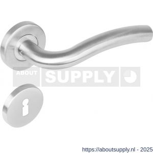 Intersteel 1275 deurkruk Lisa op rozet verdekt diameter 53x8 mm met nokken en sleutelrozetten RVS - S26005607 - afbeelding 1