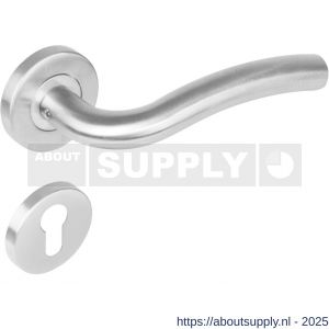 Intersteel 1275 deurkruk Lisa op rozet verdekt diameter 53x8 mm met nokken en cilinderrozetten RVS - S26005608 - afbeelding 1