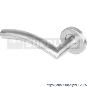 Intersteel 1276 deurkruk gatdeel links Lisa-90 graden op rozet verdekt diameter 53x8 mm met nokken EN 1906/4 RVS - S26005614 - afbeelding 1