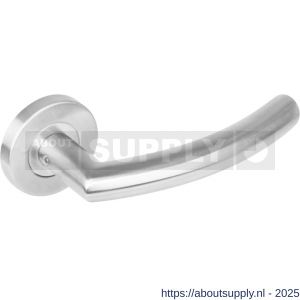 Intersteel 1277 deurkruk gatdeel rechts Half rond-90 graden op rozet verdekt diameter 53x8 mm met nokken EN 1906/4 RVS - S26005621 - afbeelding 1