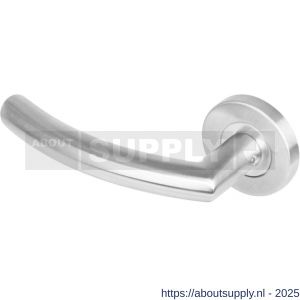 Intersteel 1277 deurkruk gatdeel links Half rond-90 graden op rozet verdekt diameter 53x8 mm met nokken EN 1906/4 RVS - S26005622 - afbeelding 1