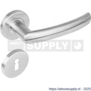 Intersteel 1278 deurkruk Blok op rozet verdekt diameter 53x8 mm met nokken en sleutelrozetten RVS - S26005631 - afbeelding 1