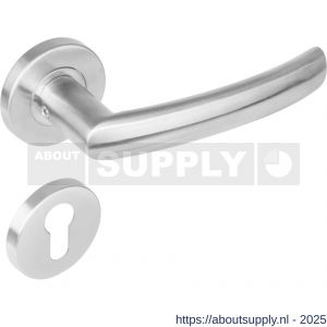 Intersteel 1278 deurkruk Blok op rozet verdekt diameter 53x8 mm met nokken en cilinderrozetten RVS - S26005632 - afbeelding 1