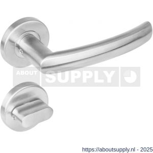 Intersteel 1278 deurkruk Blok op rozet verdekt diameter 53x8 mm met nokken en WC-sluiting met stift 8x8 mm RVS - S26005633 - afbeelding 1