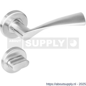 Intersteel 1279 deurkruk Vlinder op rozet verdekt diameter 53x8 mm met nokken en WC-sluiting met stift 8x8 mm RVS - S26000622 - afbeelding 1