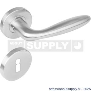 Intersteel 1281 deurkruk Jupiter op rozet verdekt diameter 53x8 mm met nokken en sleutelrozetten RVS - S26000628 - afbeelding 1