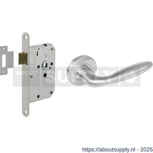 Intersteel Essentials 1281 set loopslot wit met deurkruk Jupiter op rozet diameter 53x8 mm RVS - S26011066 - afbeelding 1