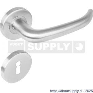 Intersteel 1282 deurkruk Sabel op rozet verdekt diameter 53x8 mm met nokken en sleutelrozetten RVS - S26000633 - afbeelding 1