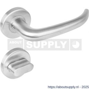 Intersteel 1282 deurkruk Sabel op rozet verdekt diameter 53x8 mm met nokken en WC-sluiting met stift 8x8 mm RVS - S26000631 - afbeelding 1