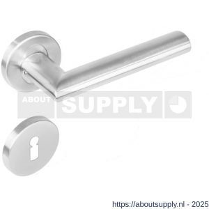 Intersteel 1283 deurkruk Girona op rozet verdekt diameter 53x8 mm met nokken en sleutelrozetten RVS - S26008492 - afbeelding 1
