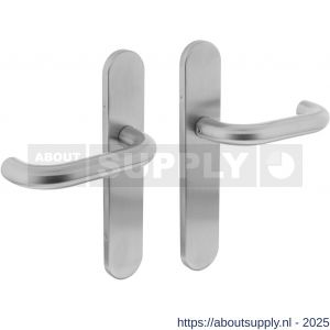 Intersteel Living 1295 deurkruk Rond op schild verdekt ovaal 219x40 mm met nokken blind RVS EN 1906/4 - S26005647 - afbeelding 1