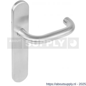 Intersteel 1295 deurkruk gatdeel rechts Rond op schild verdekt ovaal 219x40 mm met nokken blind RVS EN 1906/4 - S26005648 - afbeelding 1