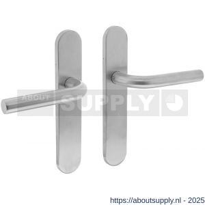 Intersteel Living 1296 deurkruk Recht op schild verdekt ovaal 219x40 mm met nokken blind RVS EN 1906/4 - S26005663 - afbeelding 1