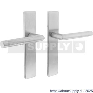 Intersteel Essentials 1307 deurkruk Jura op schild verdekt rechthoekig 219x40 mm met nokken blind RVS EN 1906/4 - S26005697 - afbeelding 1