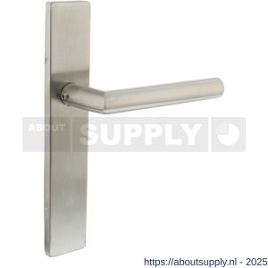 Intersteel 1307 deurkruk gatdeel rechts Jura op schild verdekt rechthoekig 219x40 mm met nokken blind RVS EN 1906/4 - S26005698 - afbeelding 1