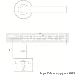 Intersteel 1317 deurkruk Jura op rozet verdekt diameter 55x8 mm met nokken EN 1906/4 RVS - S26007348 - afbeelding 2