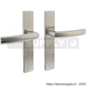 Intersteel Essentials 1327 deurkruk Blok op schild verdekt rechthoekig 219x40 mm met nokken blind RVS EN 1906/4 - S26005736 - afbeelding 1