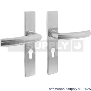 Intersteel Essentials 1327 deurkruk Blok op schild verdekt rechthoekig 219x40 mm met nokken profielcilindergat 55 mm RVS EN 1906/4 - S26005740 - afbeelding 1